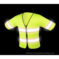 ANSI Railroad Traffic Warning Fluorescent Hi Vis Gilet de sécurité réfléchissant avec poche et fermeture éclair